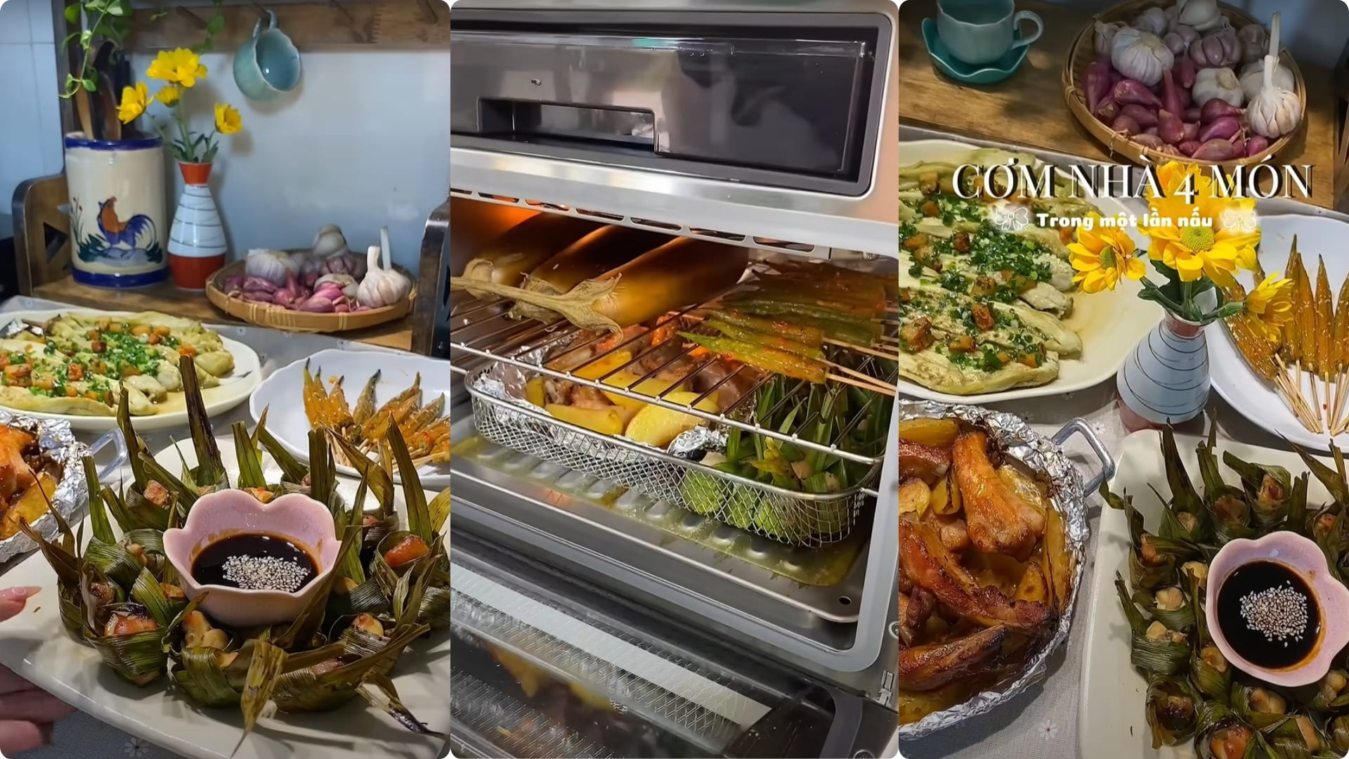 Cà Tím Nướng Mỡ Hành, Sườn Nướng Khoai Tây, Gà Quấn Lá Dứa, Đậu Bắp Nướng 2GOOD S100